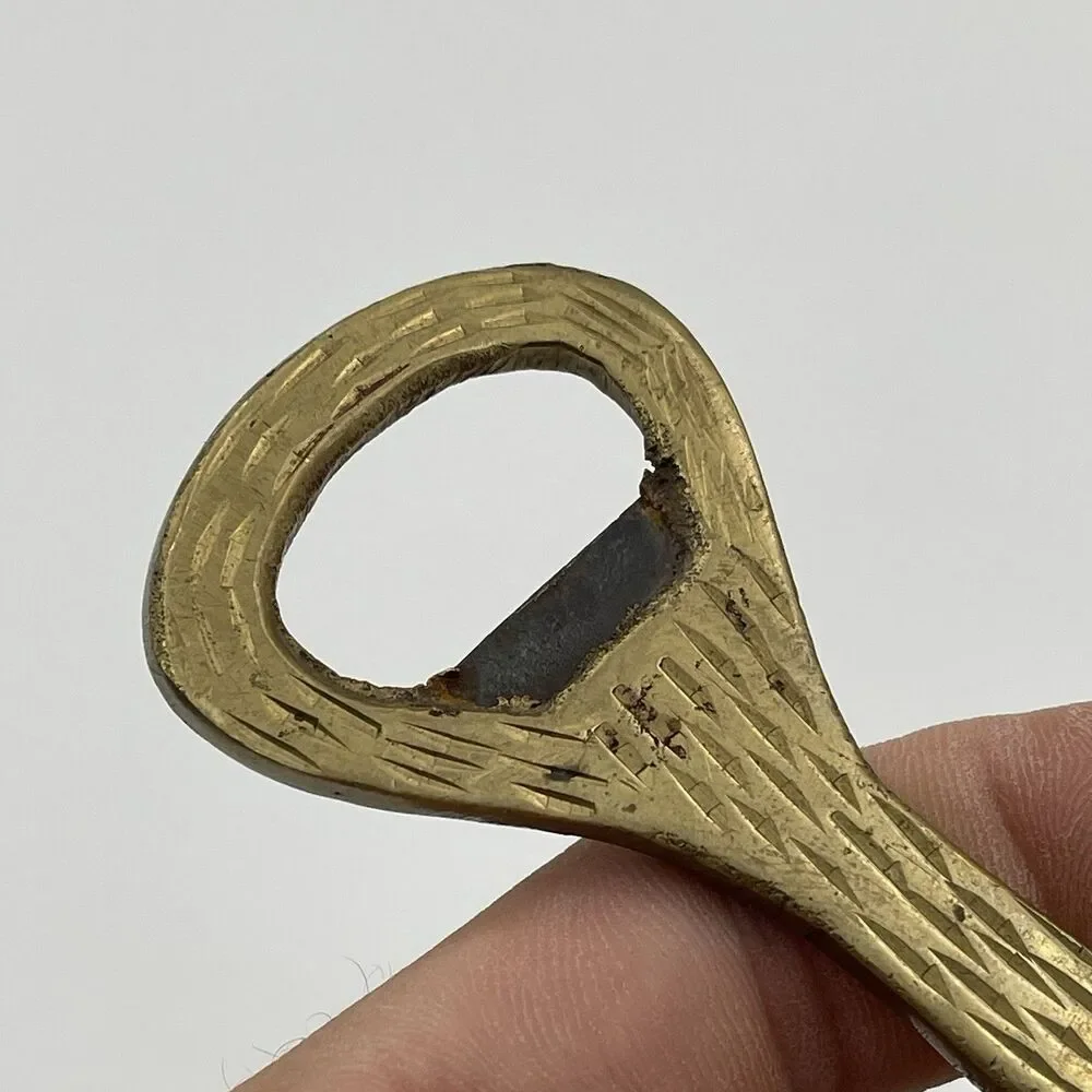 Vintage Etched Brass Hammer Ice Chipper Bottle Opener Sarna Brass Made In India
